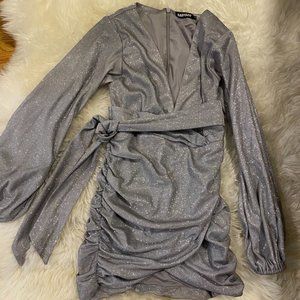BabyBoo Estelle Mini Dress - Silver Sparkle (sm)